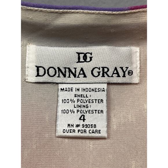 DG Donna Gray Vintage Maxi Dress Sleeveless Womens size 4 Colorful Watercolor - Picture 4 of 8